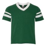 Youth V-Neck Jersey with Striped Sleeves
