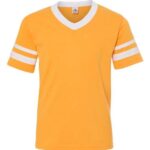 Youth V-Neck Jersey with Striped Sleeves