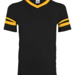 V-Neck Jersey with Striped Sleeves