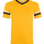 V-Neck Jersey with Striped Sleeves