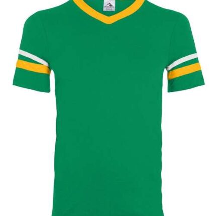 V-Neck Jersey with Striped Sleeves
