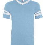 V-Neck Jersey with Striped Sleeves