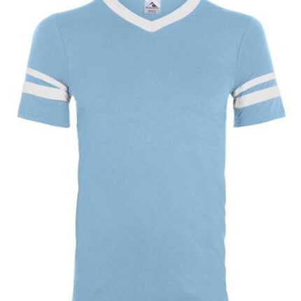V-Neck Jersey with Striped Sleeves