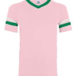 V-Neck Jersey with Striped Sleeves