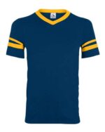 V-Neck Jersey with Striped Sleeves