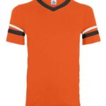 V-Neck Jersey with Striped Sleeves