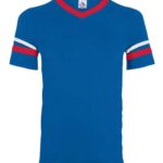 V-Neck Jersey with Striped Sleeves