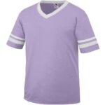 V-Neck Jersey with Striped Sleeves
