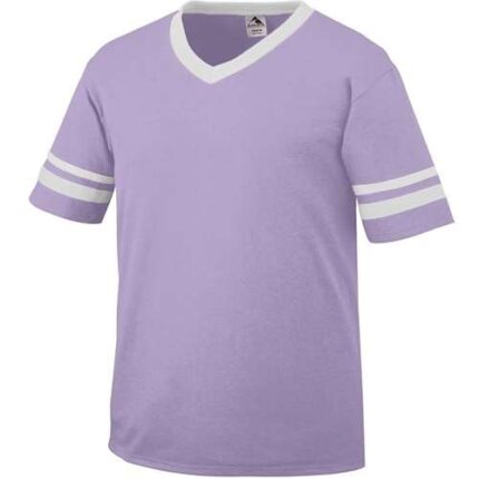 V-Neck Jersey with Striped Sleeves