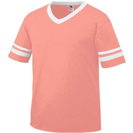 V-Neck Jersey with Striped Sleeves