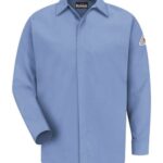 Men's Concealed-Gripper Pocketless Work Shirt