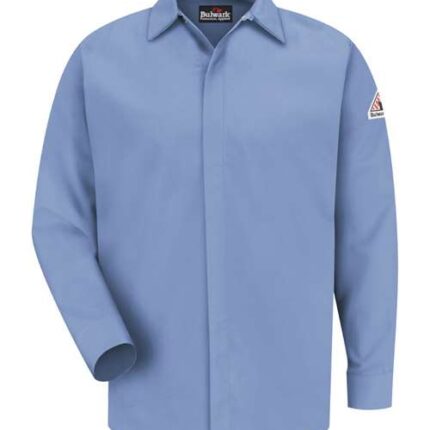 Men's Concealed-Gripper Pocketless Work Shirt
