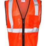 Unisex Single Pocket Zipper Mesh Class 2 Vest