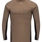 Men's Long Sleeve FR Two-Tone Base Layer with Concealed Chest Pocket - EXCEL FR