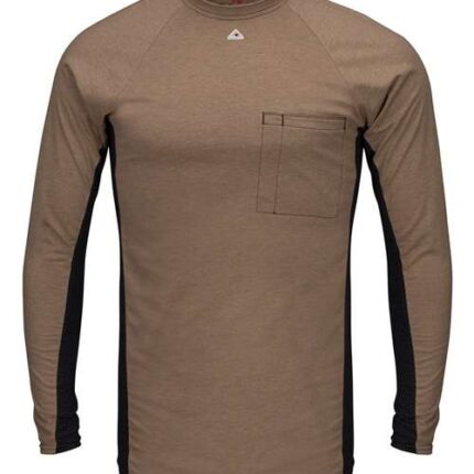 Men's Long Sleeve FR Two-Tone Base Layer with Concealed Chest Pocket - EXCEL FR