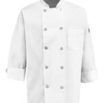 100% Polyester Ten Pearl Button Chef Coat