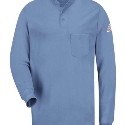 Men's Tall Long Sleeve Tagless Henley Shirt
