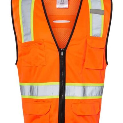 Unisex 6 Pocket Contrast Class 2 Vest