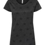 Women's Star Print Scoop Neck Tee