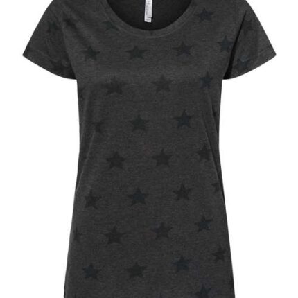 Women's Star Print Scoop Neck Tee
