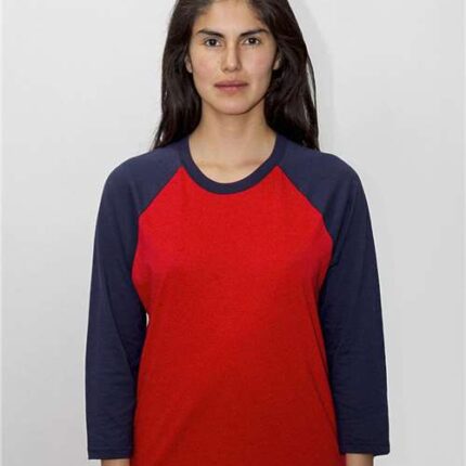 Unisex USA-Made Three-Quarter Sleeve Raglan Baseball T-Shirt