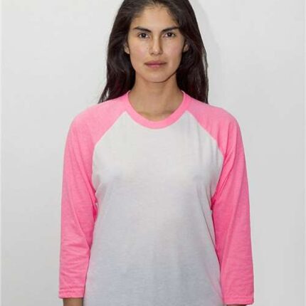 Unisex USA-Made Three-Quarter Sleeve Raglan Baseball T-Shirt