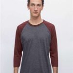 Unisex USA-Made Three-Quarter Sleeve Raglan Baseball T-Shirt