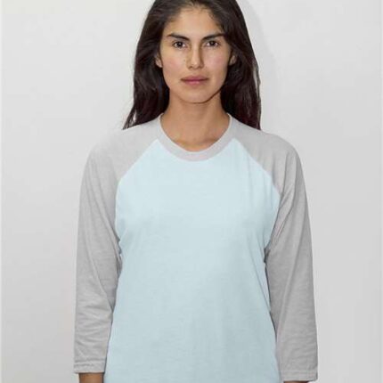 Unisex USA-Made Three-Quarter Sleeve Raglan Baseball T-Shirt