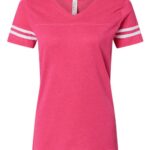 Women's Football V-Neck Fine Jersey Tee