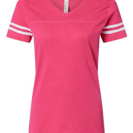 Women's Football V-Neck Fine Jersey Tee