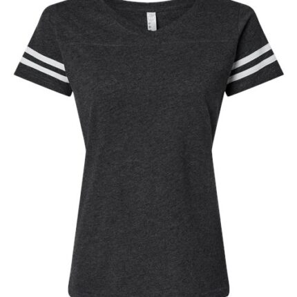 Women's Football V-Neck Fine Jersey Tee
