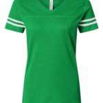 Women's Football V-Neck Fine Jersey Tee