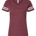 Women's Football V-Neck Fine Jersey Tee
