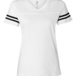 Women's Football V-Neck Fine Jersey Tee