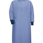 Unisex Gripper-Front Pocketless Butcher Coat With Knit Cuffs