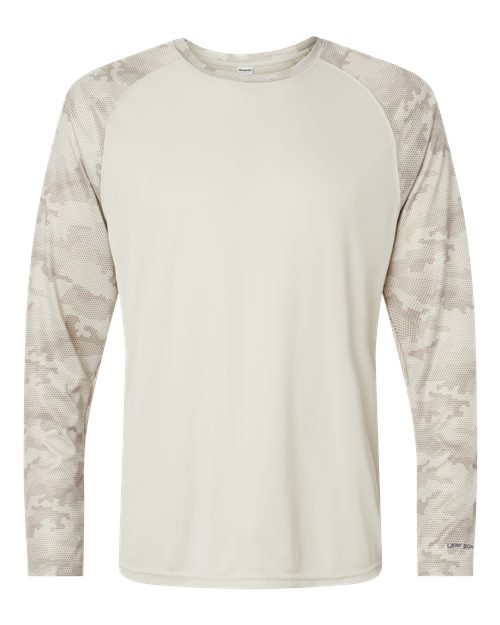 99808_f_fm Unisex Cayman Performance Camo Colorblocked Long Sleeve T-Shirt - Image 1